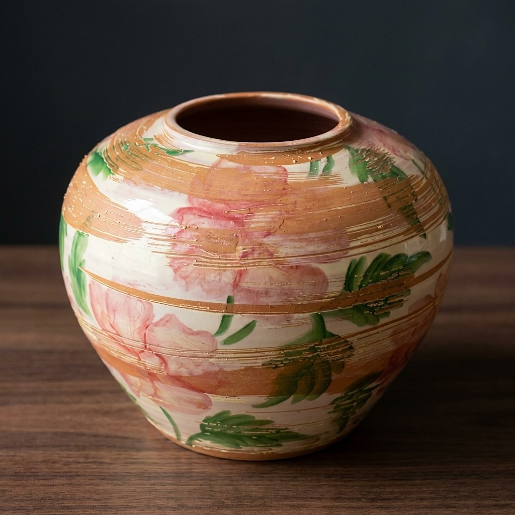Peça de cerâmica pintada à mão no Liatelier