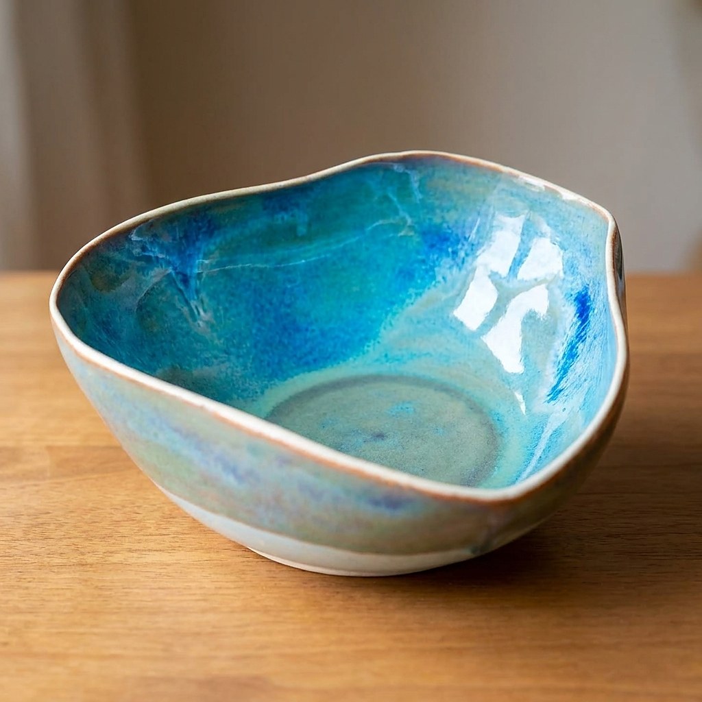 Peça de cerâmica pintada à mão no Liatelier