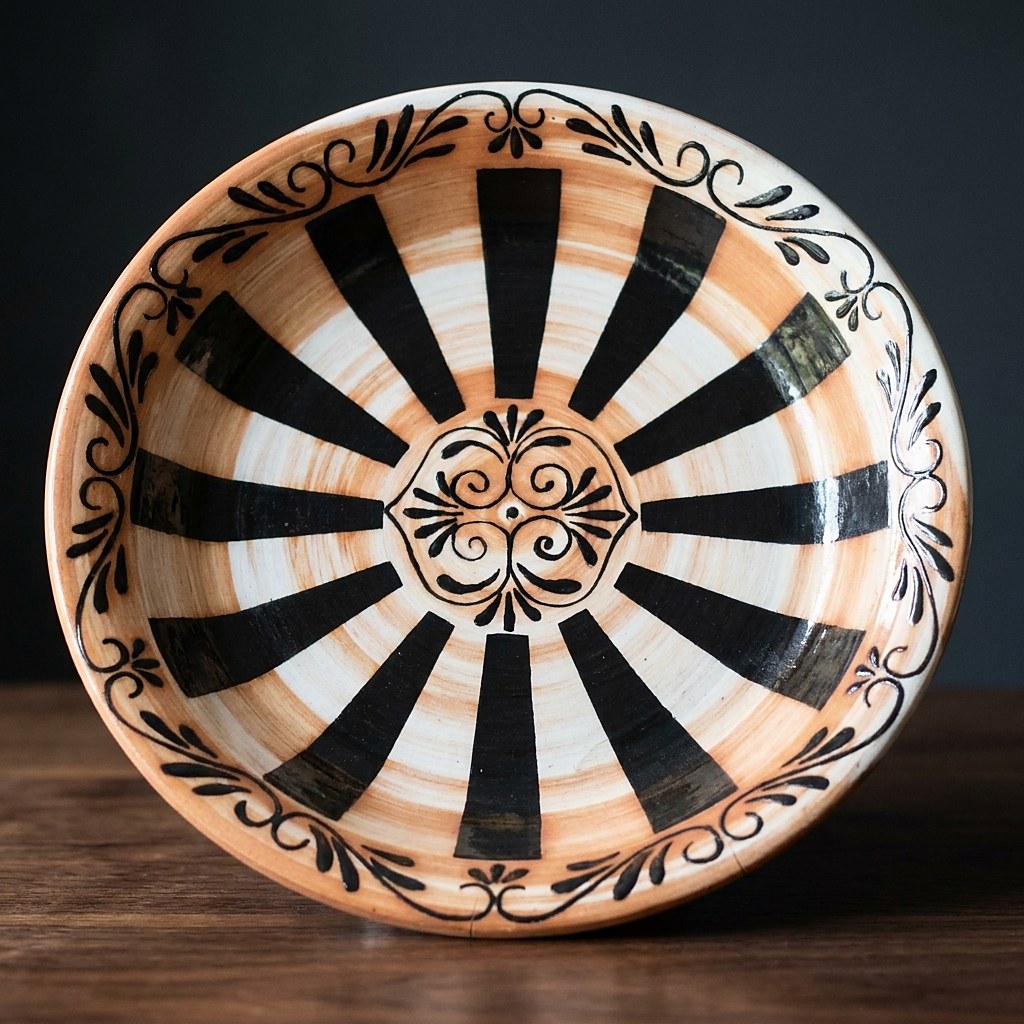 Peça de cerâmica pintada à mão no Liatelier