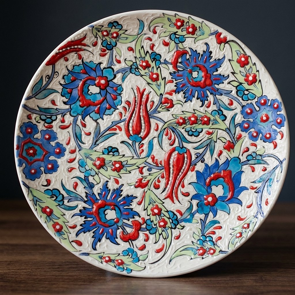 Peça de cerâmica pintada à mão no Liatelier
