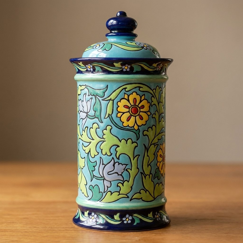 Peça de cerâmica pintada à mão no Liatelier