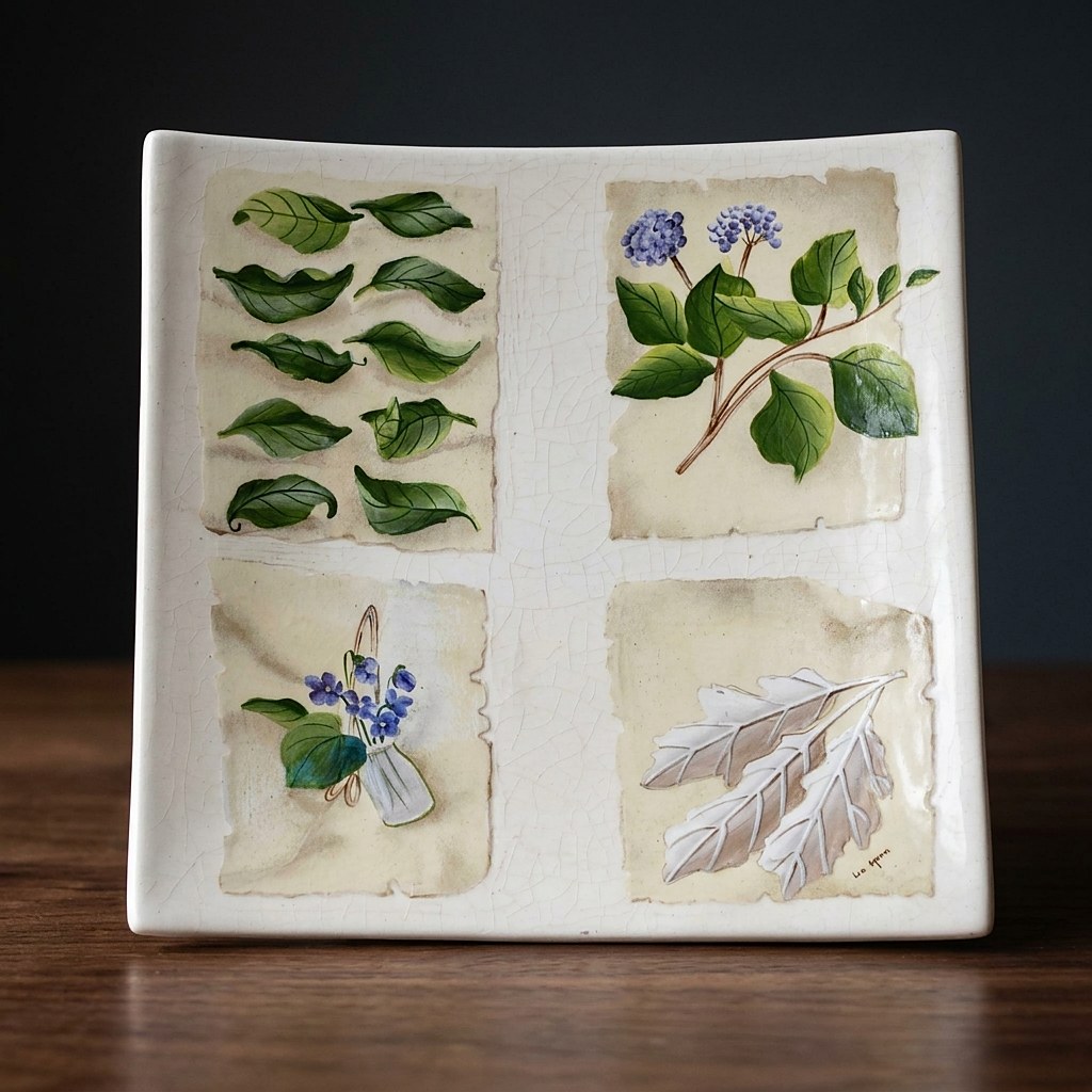 Peça de cerâmica pintada à mão no Liatelier