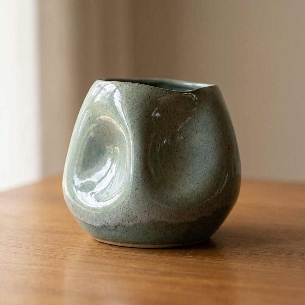 Peça de cerâmica pintada à mão no Liatelier